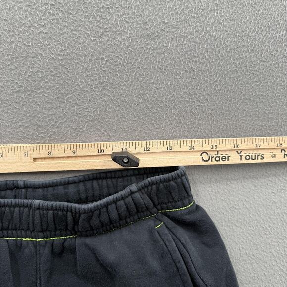 Nike Shorts Mens Small Black Club Fleece Graphic Swoosh Neon Stitch Pockets - Picture 5 of 8